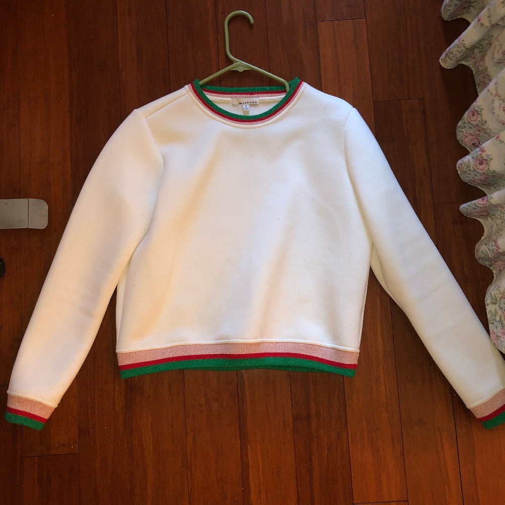 Molleux Sweater with Pink & Green Trimmings